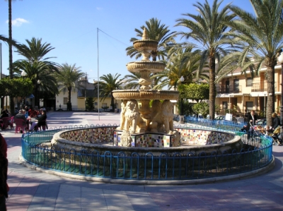 Fountain in town square
